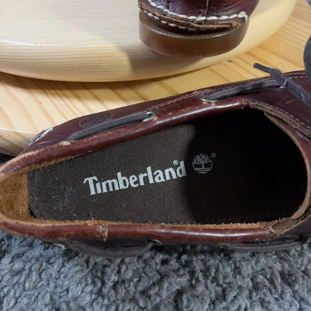 Timberland Classic Boat Shoe Mens Size 10.5 Brown Leather 2 Eye Preppy